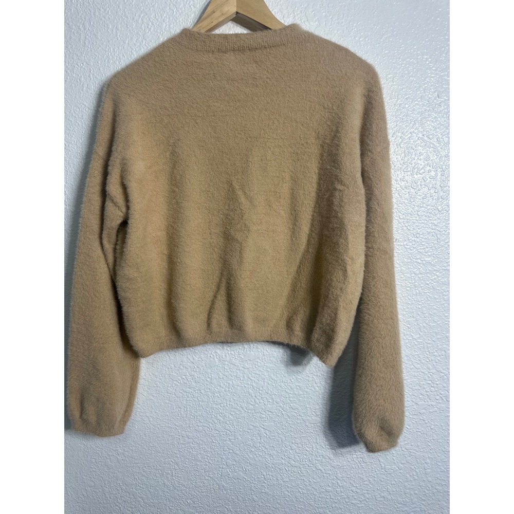 Princess Polly Women Camel Tan Fuzzy Eyelash Knit Cropped Sweater SM Pullover - Picture 2 of 6